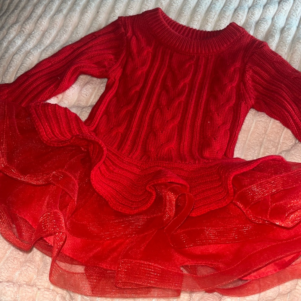 Red sweater dress